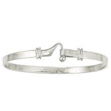 Load image into Gallery viewer, 9K White Gold Solid Hook Mens Bangle