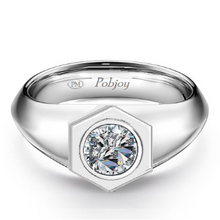 Load image into Gallery viewer, Mens Platinum Solitaire Lab Diamond Ring