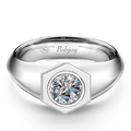 Mens Platinum Solitaire Lab Diamond Ring