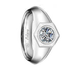 Mens Platinum Solitaire Lab Diamond Ring