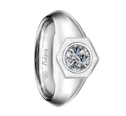 Mens Platinum Solitaire Lab Diamond Ring