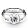 Mens Platinum Solitaire Lab Diamond Ring