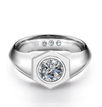 Load image into Gallery viewer, Platinum Two Carat Solitaire Lab Diamond Mens Ring - E/VS1 