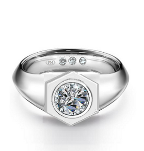 Platinum Two Carat Solitaire Lab Diamond Mens Ring - E/VS1 