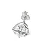 18K White Gold Round Brilliant Cut Mens Diamond Stud Earring