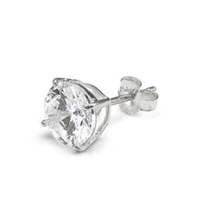 Load image into Gallery viewer, 18K White Gold Round Brilliant Cut Mens Diamond Stud Earring