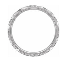 Load image into Gallery viewer, 950 Platinum His Or Hers Faceted Wedding Band - Pobjoy Diamonds