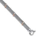 Sterling Silver & Rhodium Mesh Bracelet - Pobjoy Diamonds
