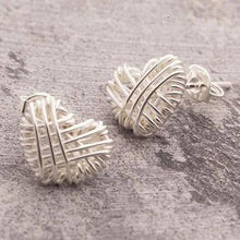 Load image into Gallery viewer, Handmade Silver Woven Heart Earrings - Pobjoy Diamonds
