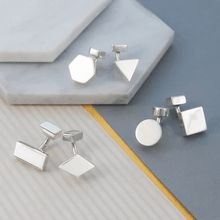 Load image into Gallery viewer, Handmade Sterling Silver Mixed Cufflinks - Pobjoy Diamonds