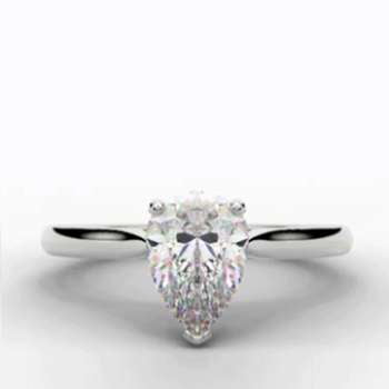 Moulins Three Prong Pear Cut Diamond Ring - Pobjoy Diamonds - Pobjoy Diamonds