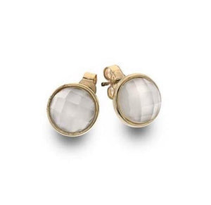 9K Yellow Gold & Moonstone Stud Earrings - Pobjoy Diamonds