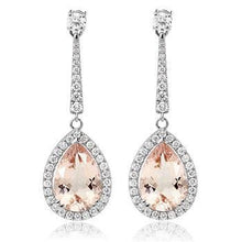 Load image into Gallery viewer, 18K Gold &amp; Morganite 8.30 Carat Diamond Drop Earrings - Pobjoy Diamonds