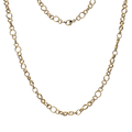9K Yellow Gold Ladies Mixed Link Necklace-Pobjoy Diamonds