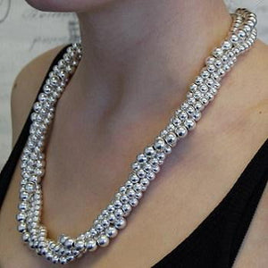 Sterling Silver Chunky Knotted Ladies Necklace From Pobjoy