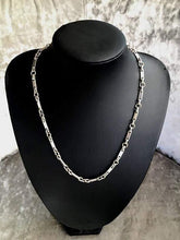 Load image into Gallery viewer, 9K Yellow Gold &amp; Sterling Silver Bar Figaro Necklace - Pobjoy Diamonds