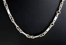 Load image into Gallery viewer, 9K Yellow Gold &amp; Sterling Silver Bar Figaro Necklace - Pobjoy Diamonds