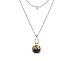 Sterling Silver Onyx & Gold Plate Drop Pendant & Necklace - Pobjoy Diamonds