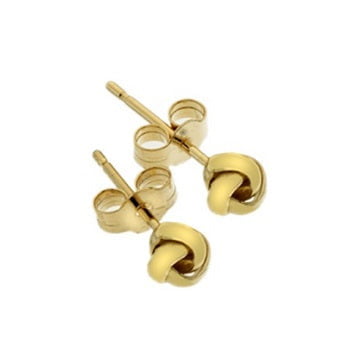 9K Yellow Gold Open Knot Stud Earrings - Pobjoy Diamonds