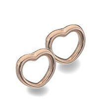 Load image into Gallery viewer, 9K Rose Gold Curved Heart Stud Earrings - Pobjoy Diamonds