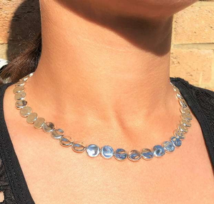 Handmade Sterling Silver Organic Bead Necklace - Pobjoy Diamonds