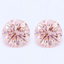 Load image into Gallery viewer, 18K Gold 1.20 Carat Fancy  Orangy Pink Lab Diamond Earrings - VS1 - Pobjoy Diamonds