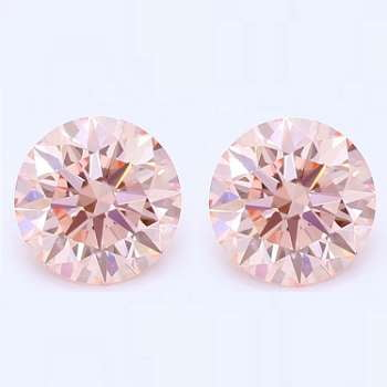 18K Gold 1.20 Carat Fancy  Orangy Pink Lab Diamond Earrings - VS1 - Pobjoy Diamonds