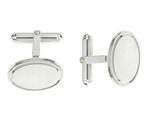 Sterling Silver Oval Bar Cufflinks - Pobjoy Diamonds