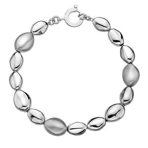 Smooth & Brushed Sterling Silver Bracelet - Pobjoy Diamonds