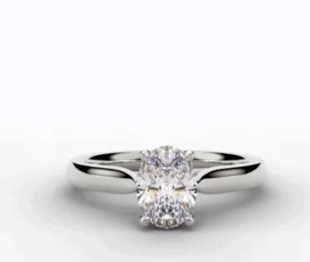 El Portet Four Prong Oval Cut Diamond Ring - Pobjoy Diamonds