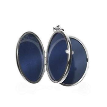 Load image into Gallery viewer, Sterling Silver Large Oval Locket &amp; Neck Chain - Pobjoy Diamonds
