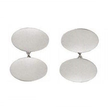 Load image into Gallery viewer, Sterling Silver Oval Double Chain Link Cufflinks - Pobjoy Diamonds
