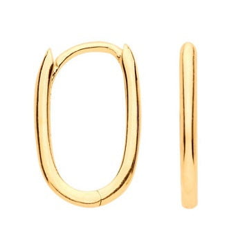 9K Yellow Gold Hinged Hoop Earrings - Pobjoy Diamonds