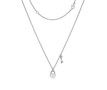Load image into Gallery viewer, Sterling Silver Padlock &amp; Key Charm Pendant &amp; Necklace - Pobjoy Diamonds