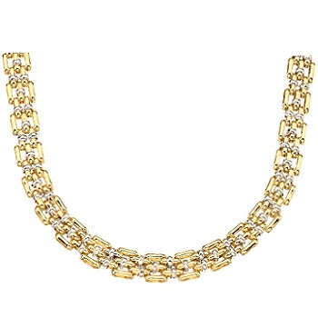 9K Yellow & White Gold Panther Ladies Necklace-Pobjoy