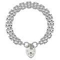 Sterling Silver Ladies Panther Padlock Bracelet - Pobjoy Diamonds