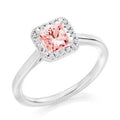 18K Gold Fancy Vivid Pink Princess Cut Lab Grown Diamond 1.53 Carat Ring VS2 - Pobjoy Diamonds