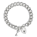 Sterling Silver Heavy Curb Link Padlock Bracelet - Pobjoy Diamonds