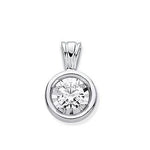 9K Gold Rubover Set Lab Grown Diamond Pendant & Neck Chain - 0.70 Carat F/VS2 - Pobjoy Diamonds