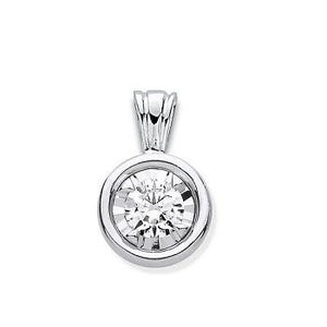 9K Gold Rubover Set Lab Grown Diamond Pendant & Neck Chain - 0.70 Carat F/VS2 - Pobjoy Diamonds