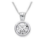 9K Gold Rubover Set Lab Grown Diamond Pendant & Neck Chain - 0.40 Carat F/VS2 - Pobjoy Diamonds