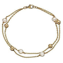 Load image into Gallery viewer, 9K Yellow Gold Sphere &amp; Pearl Ladies Bracelet - Pobjoy Diamonds