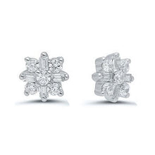 Load image into Gallery viewer, 18K Gold Diamond Flower Earrings 0.25 Carat - Pobjoy Diamonds