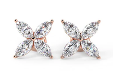 Load image into Gallery viewer, 18K Gold Marquise Cut Diamond Stud Earrings
