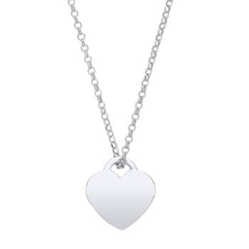 Sterling Silver Heart Pendant & Neck Chain - Pobjoy Diamonds