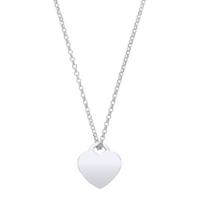 Sterling Silver Heart Pendant & Neck Chain - Pobjoy Diamonds