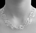 Handmade Sterling Silver Ladies Stellar Hoop Necklace - Pobjoy Diamonds