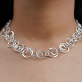 Handmade Sterling Silver Ladies Stellar Hoop Necklace - Pobjoy Diamonds