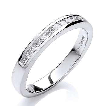 Platinum Half Eternity Ring Princess Cut 0.25 CTW - Pobjoy Diamonds