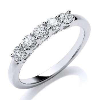950 Platinum Diamond Half Eternity Ring 0.50 CTW - Pobjoy Diamonds